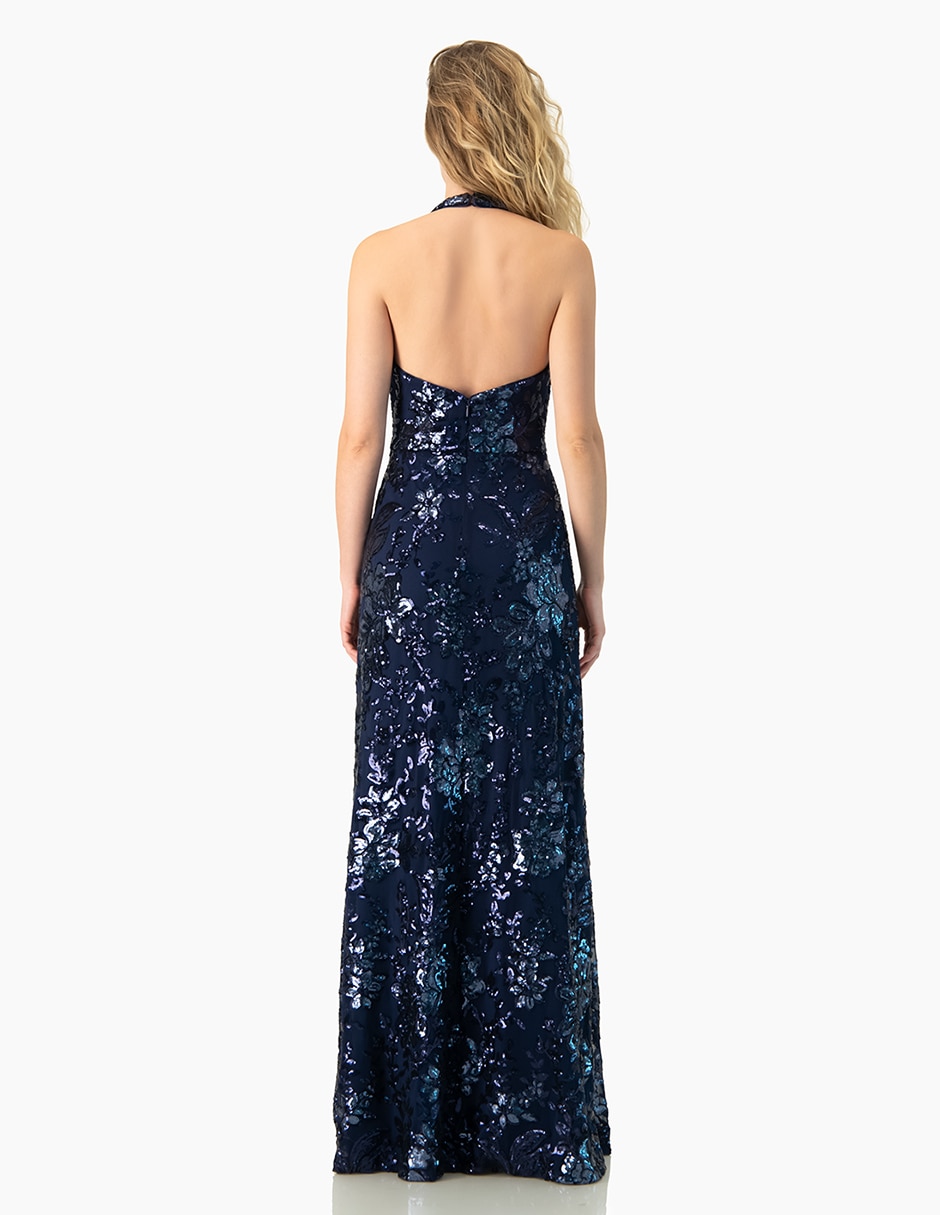 Vestido largo de fiesta Ivonne Couture escote V