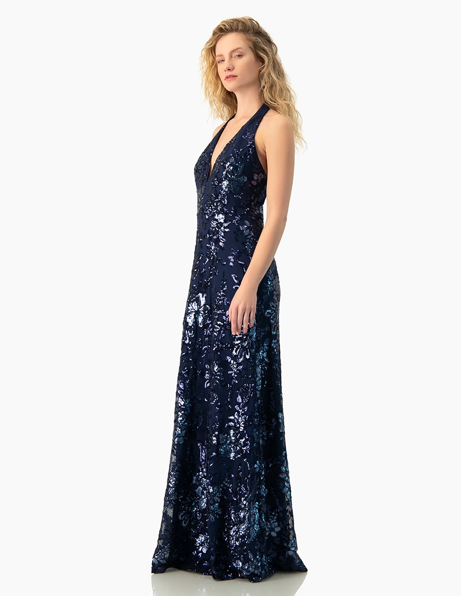 Vestido largo de fiesta Ivonne Couture escote V
