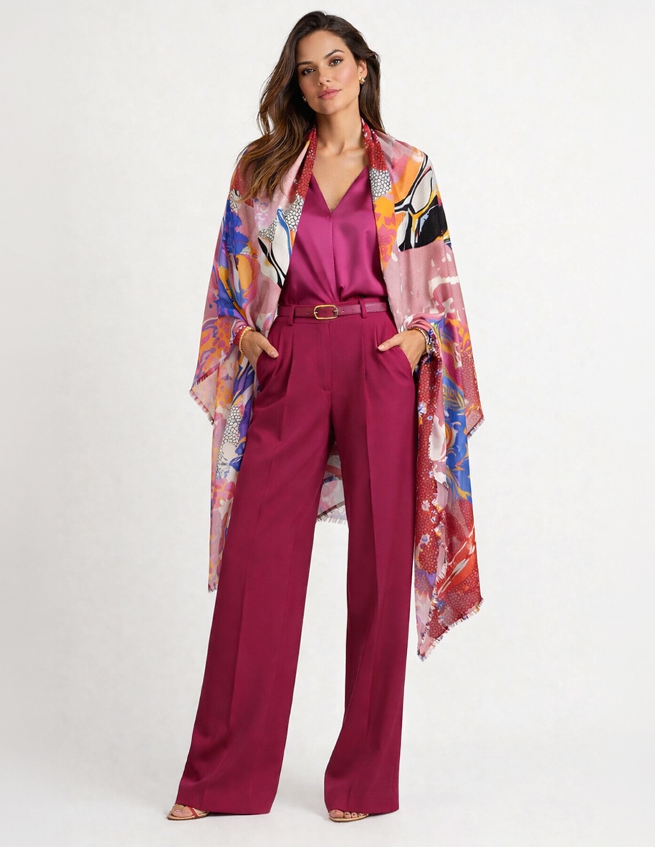 Pashmina con estampado abstracto para mujer