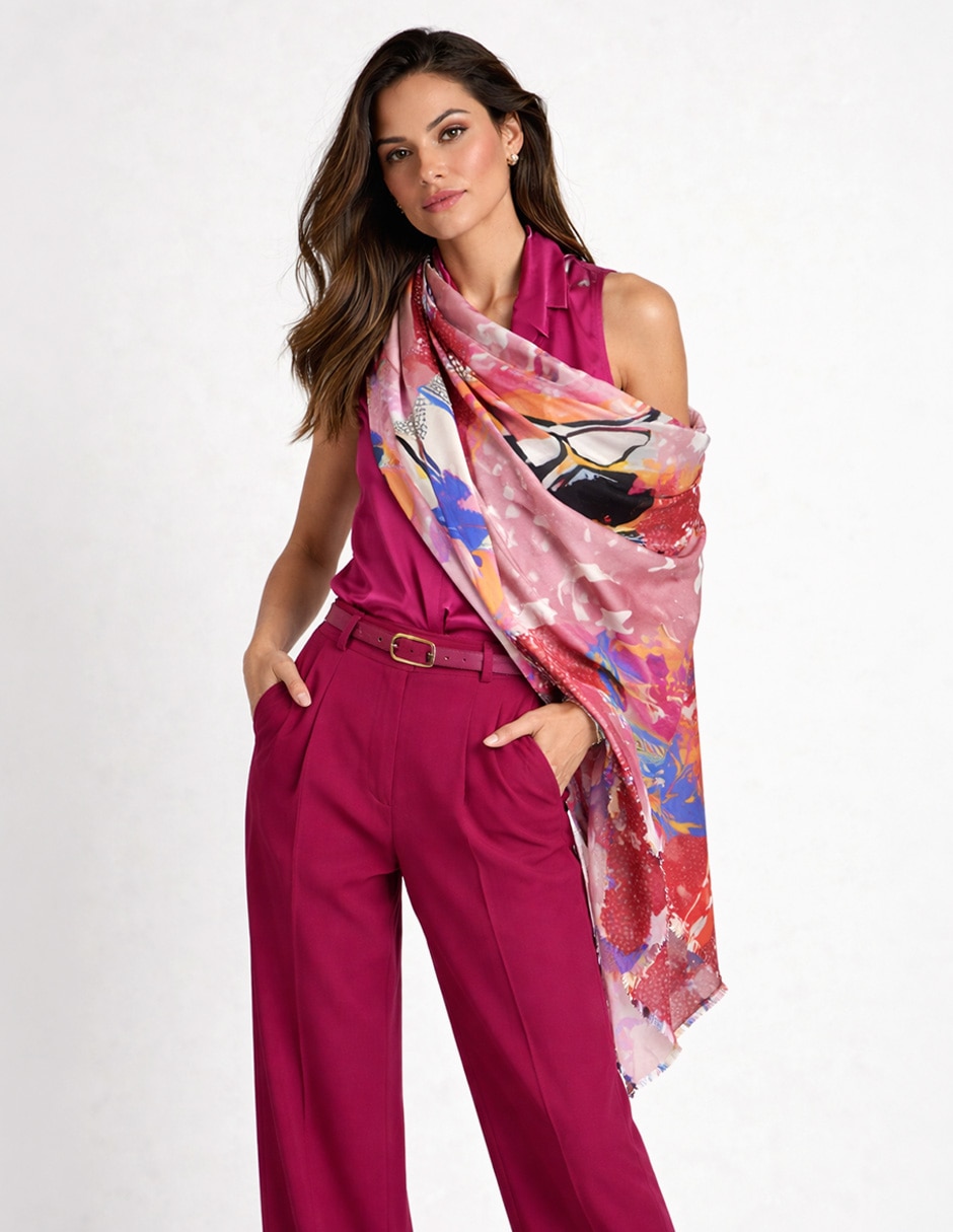 Pashmina Twist side con estampado abstracto  para mujer