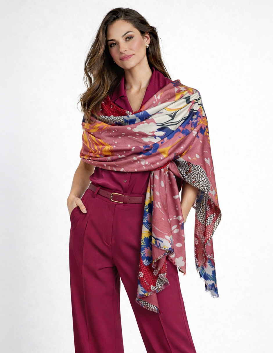 Pashmina Twist side con estampado abstracto  para mujer
