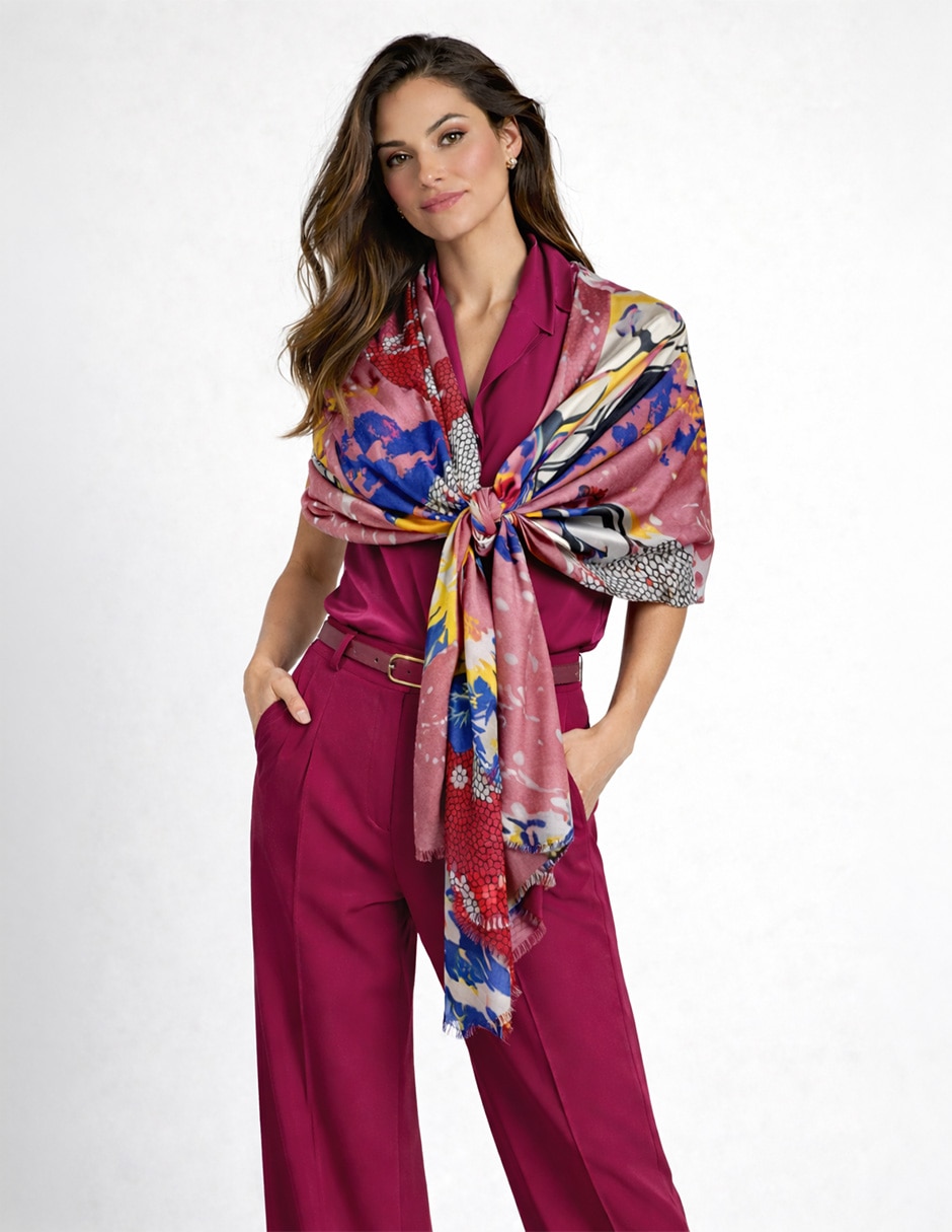 Pashmina Twist side con estampado abstracto  para mujer