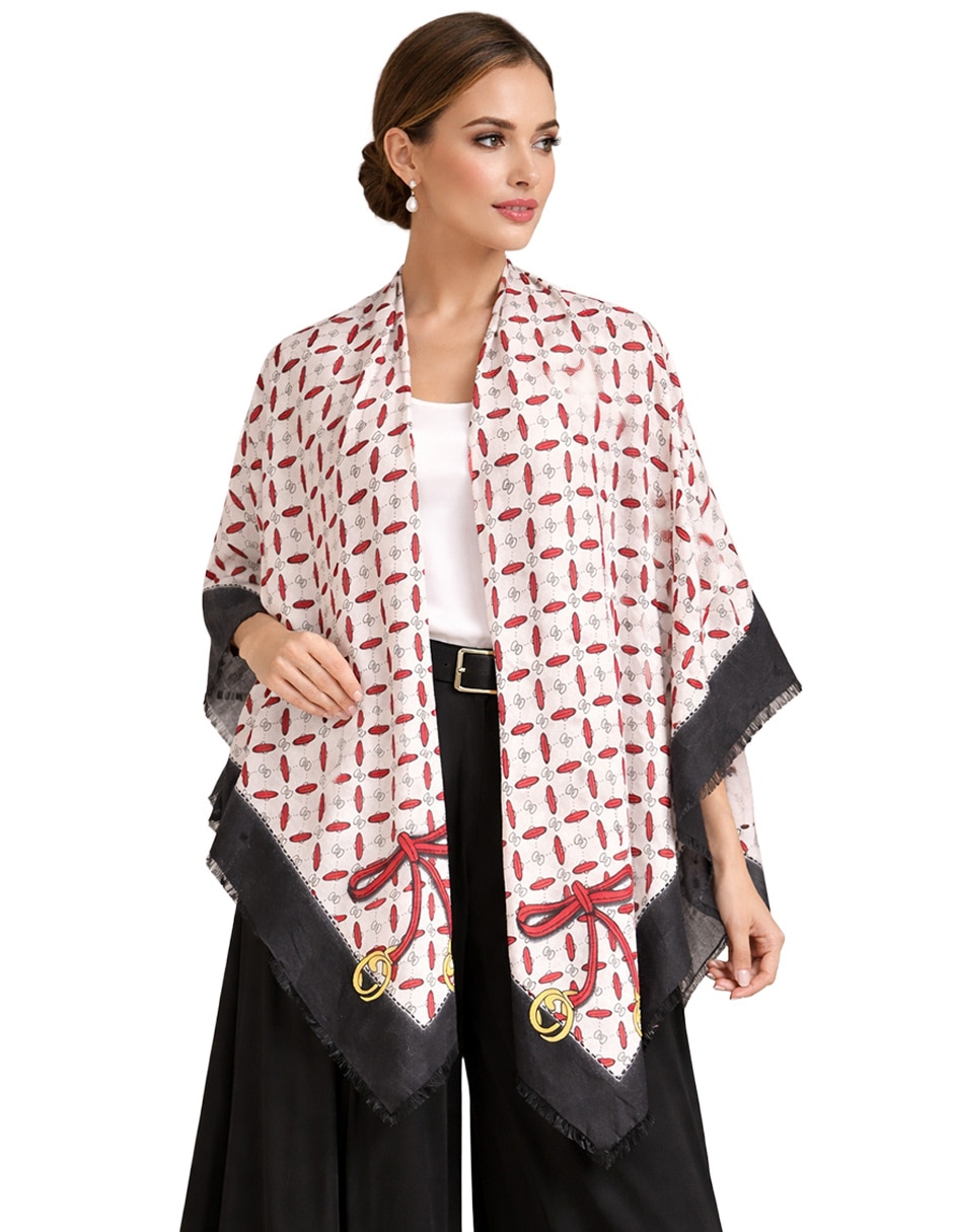 Mascada con estampado abstracto para mujer