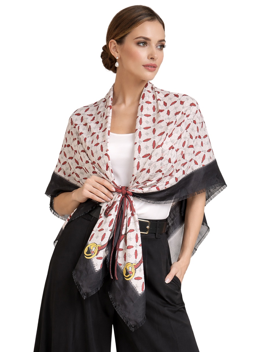 Mascada Twist side con estampado abstracto para mujer