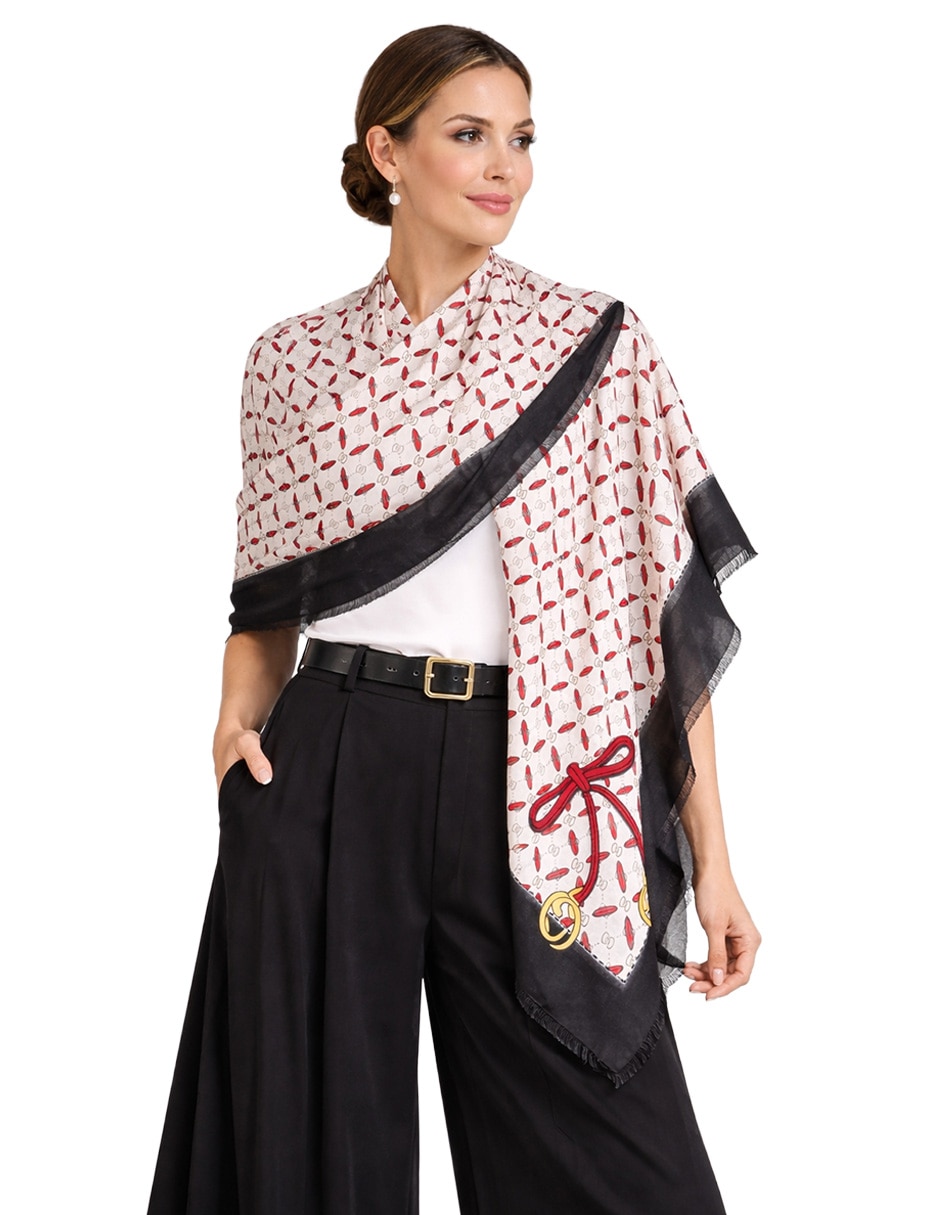 Mascada Twist side con estampado abstracto para mujer