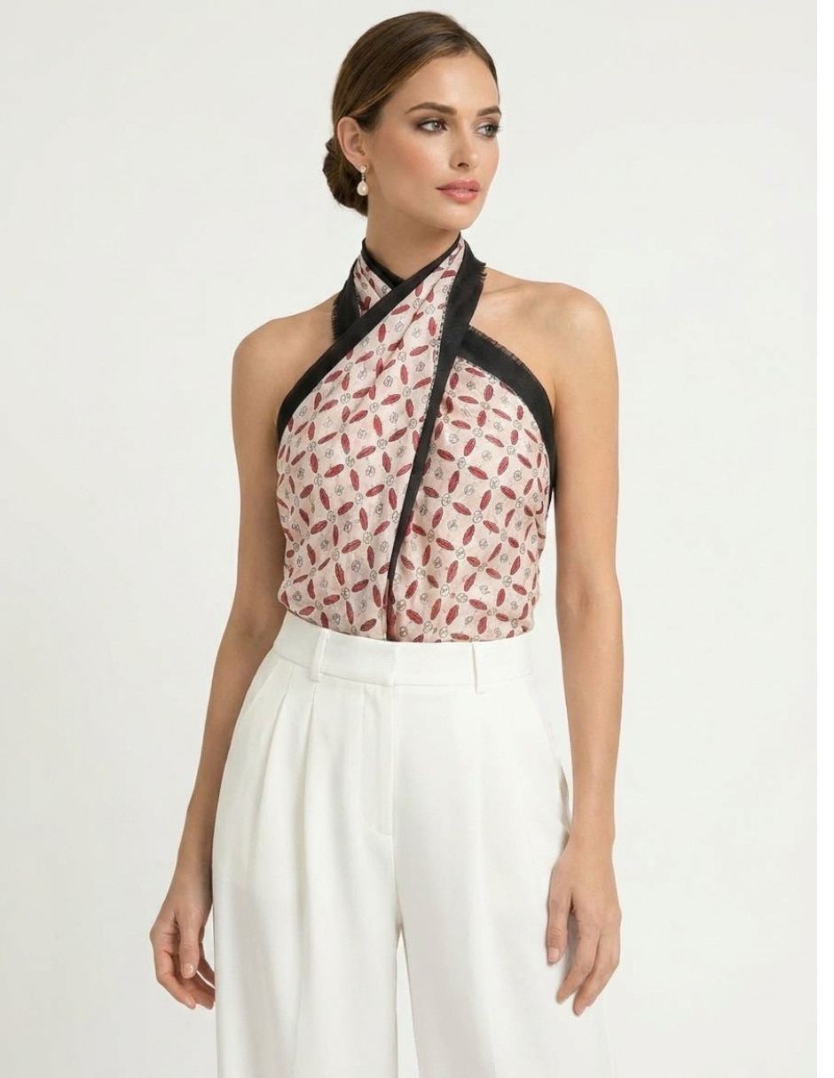 Mascada Twist side con estampado abstracto para mujer