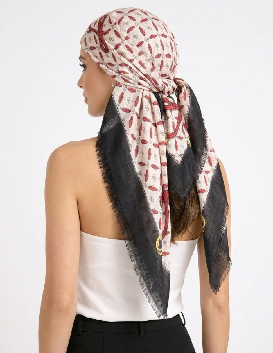Mascada Twist side con estampado abstracto para mujer