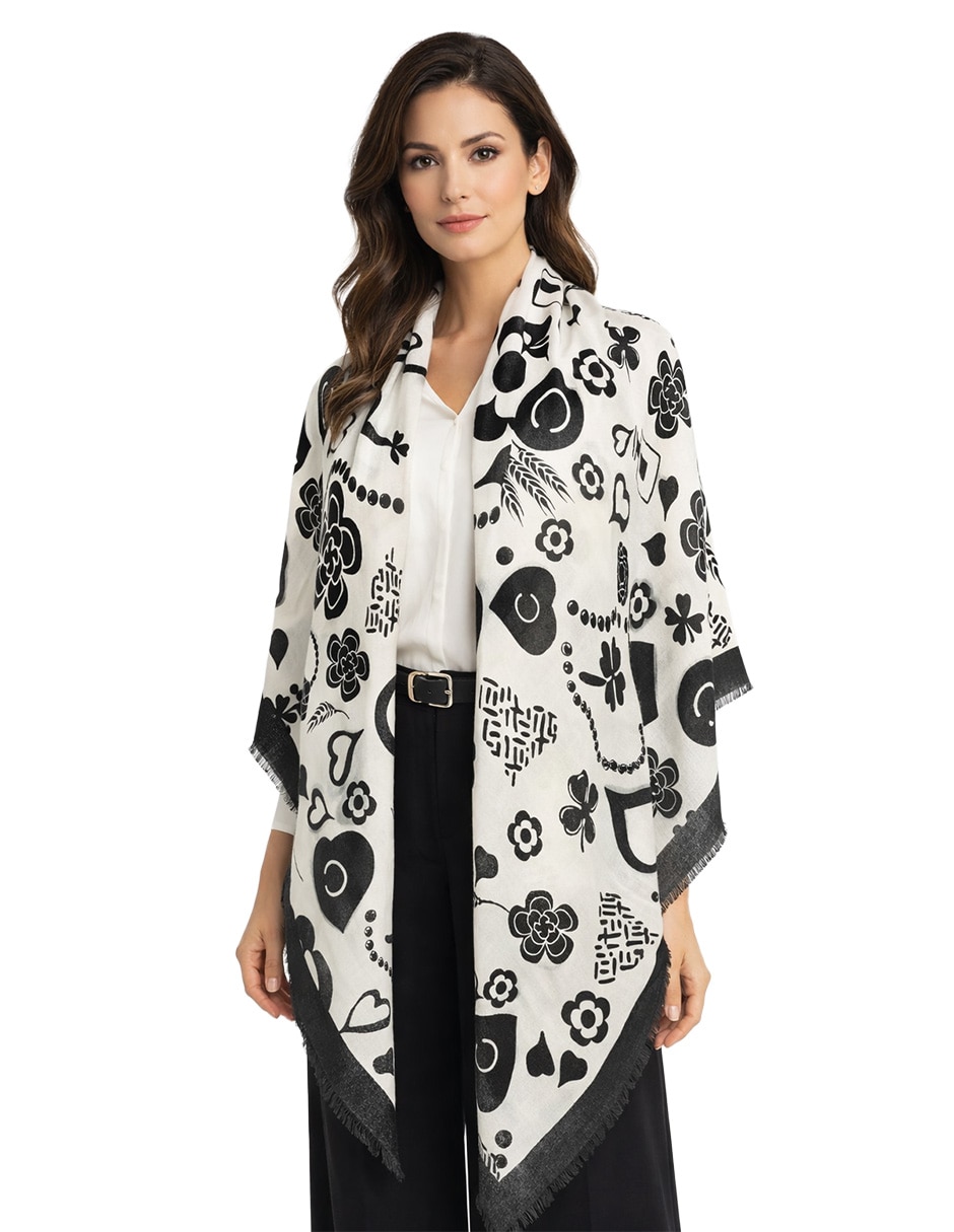 Mascada con estampado abstracto para mujer