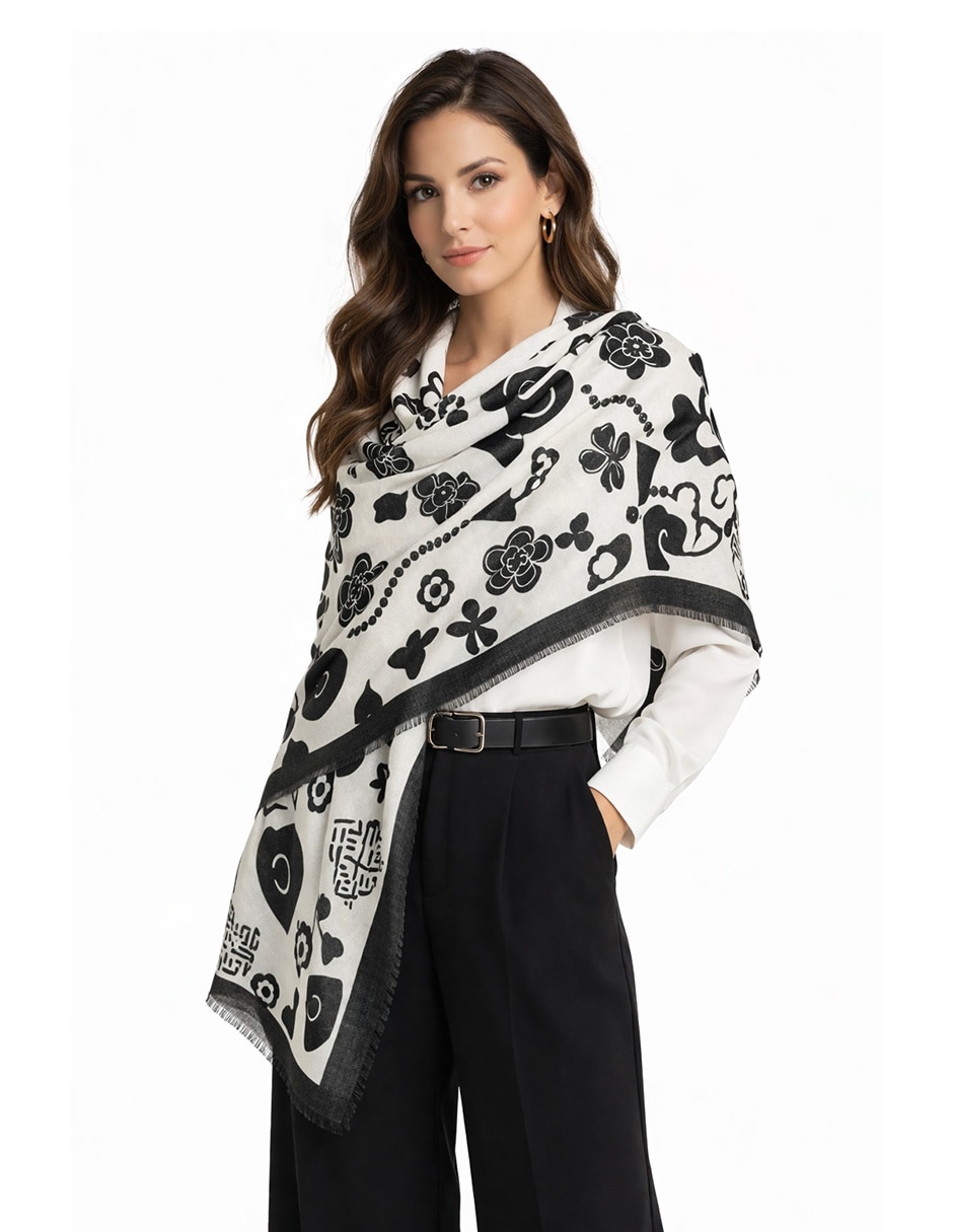 Mascada Twist Side con estampado abstracto para mujer