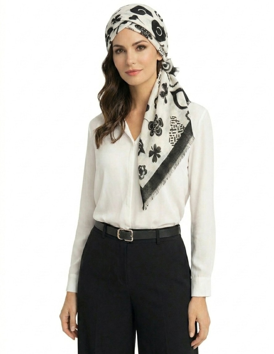Mascada Twist Side con estampado abstracto para mujer