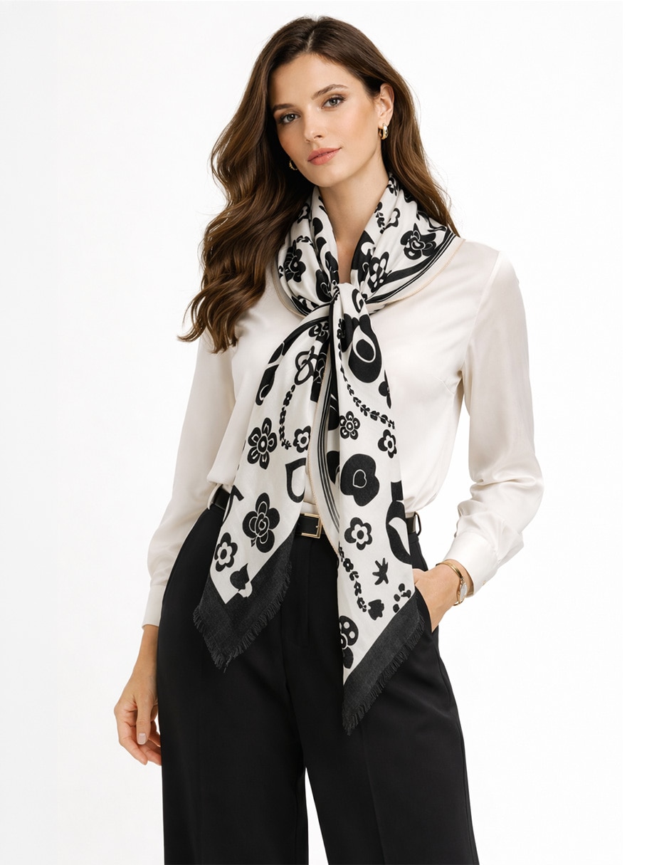 Mascada Twist Side con estampado abstracto para mujer