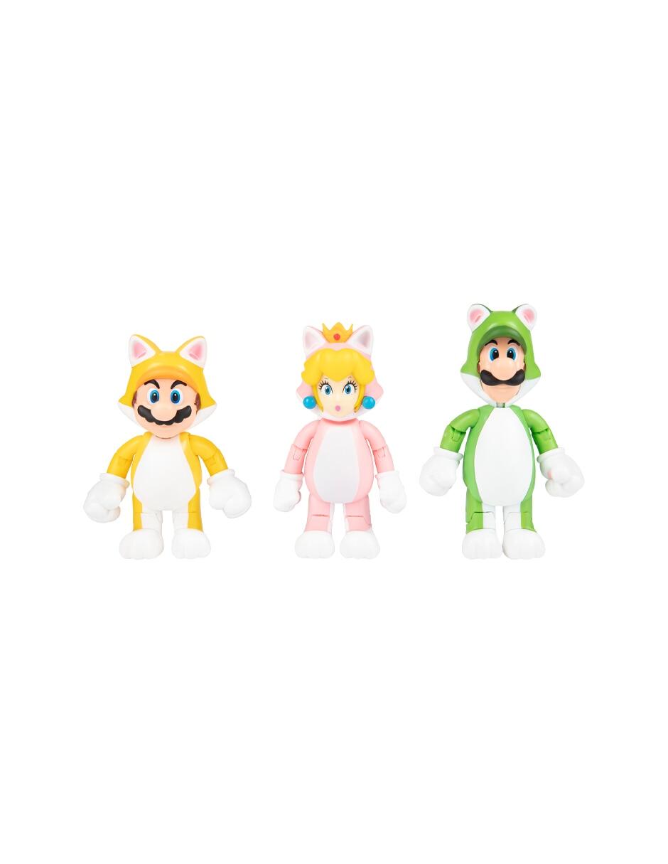 Figura de colección articulada Super Mario 3D World Mario Bros, Peach, Luigi Especial Jakks Pacific