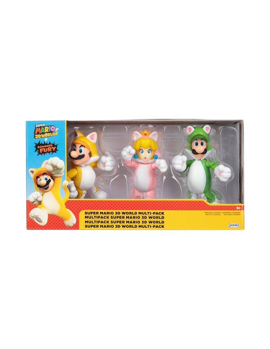 Figura de colección articulada Super Mario 3D World Mario Bros, Peach, Luigi Especial Jakks Pacific