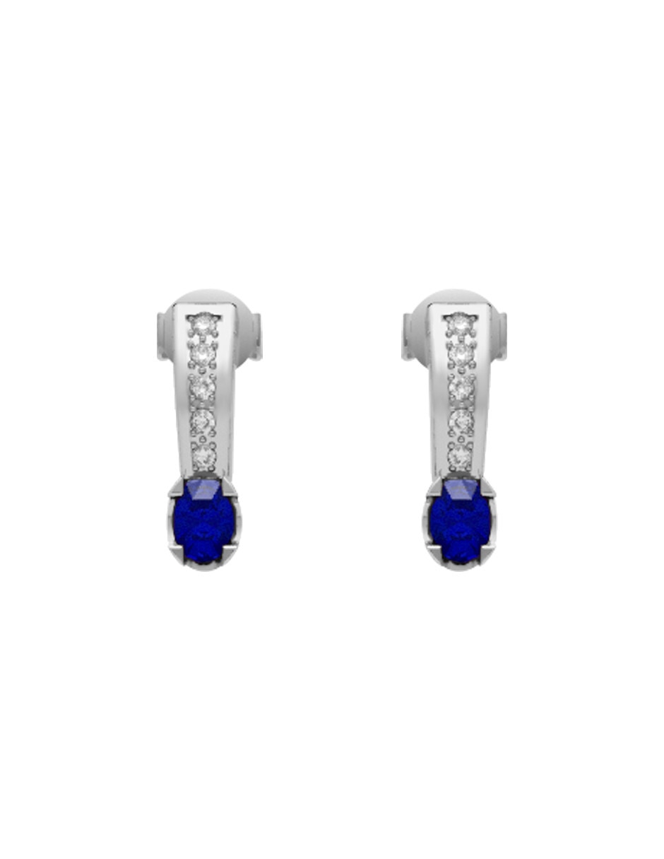 Corto de irregular brillare de oro 14 k con acabado brillante zafiro y diamante Corto de irregular brillare de oro 14 k con acabado brillante zafiro y diamante