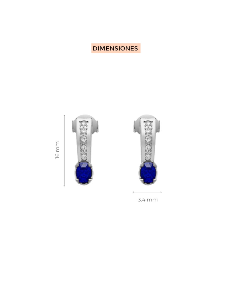Corto de irregular brillare de oro 14 k con acabado brillante zafiro y diamante 3