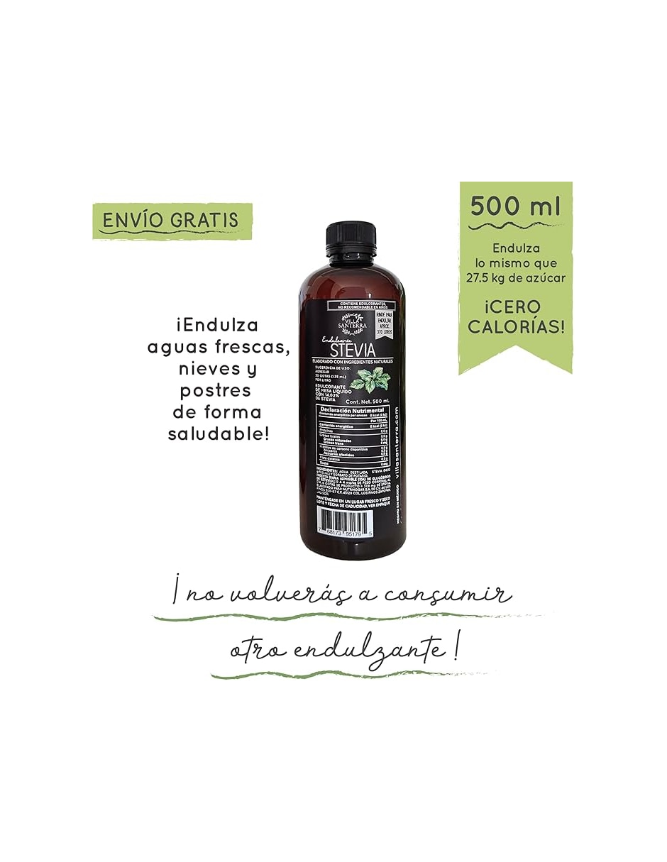 Stevia Santerra de natural de 500 ml
