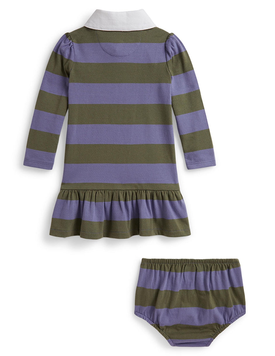 Vestido con calzón Polo Ralph Lauren manga larga para bebé niña 3