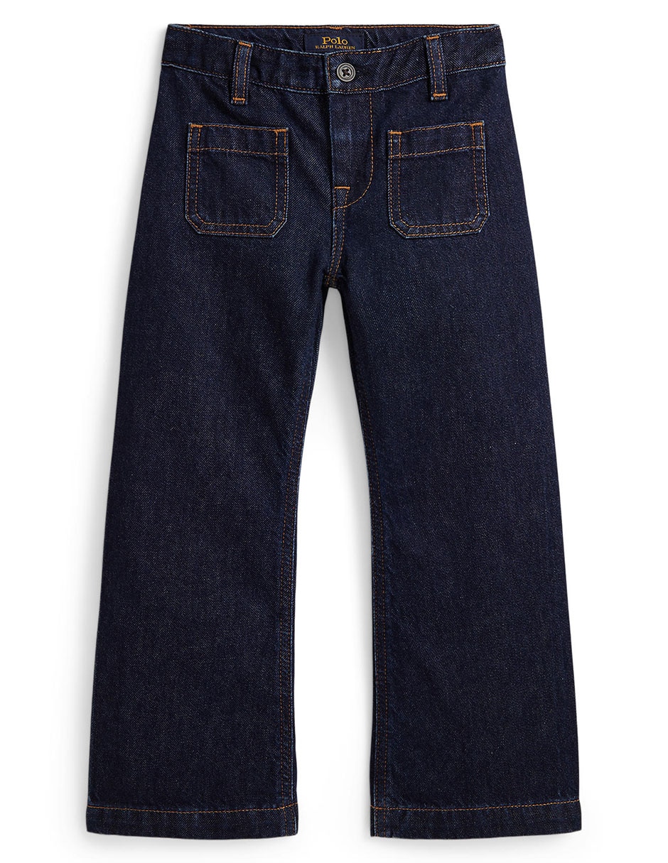 Jeans campana lavado obscuro para niña Jeans campana lavado obscuro para niña