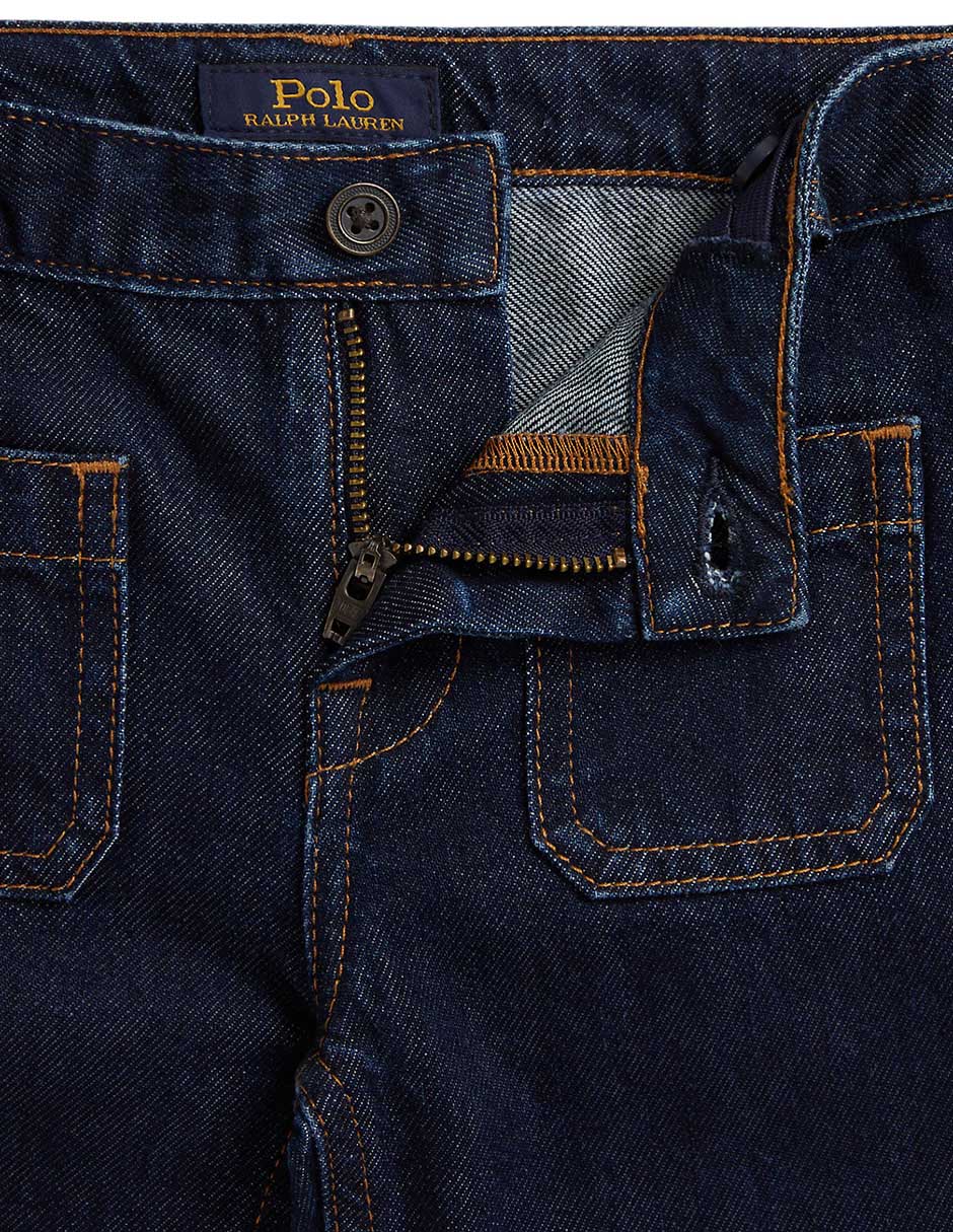 Jeans campana lavado obscuro para niña 2