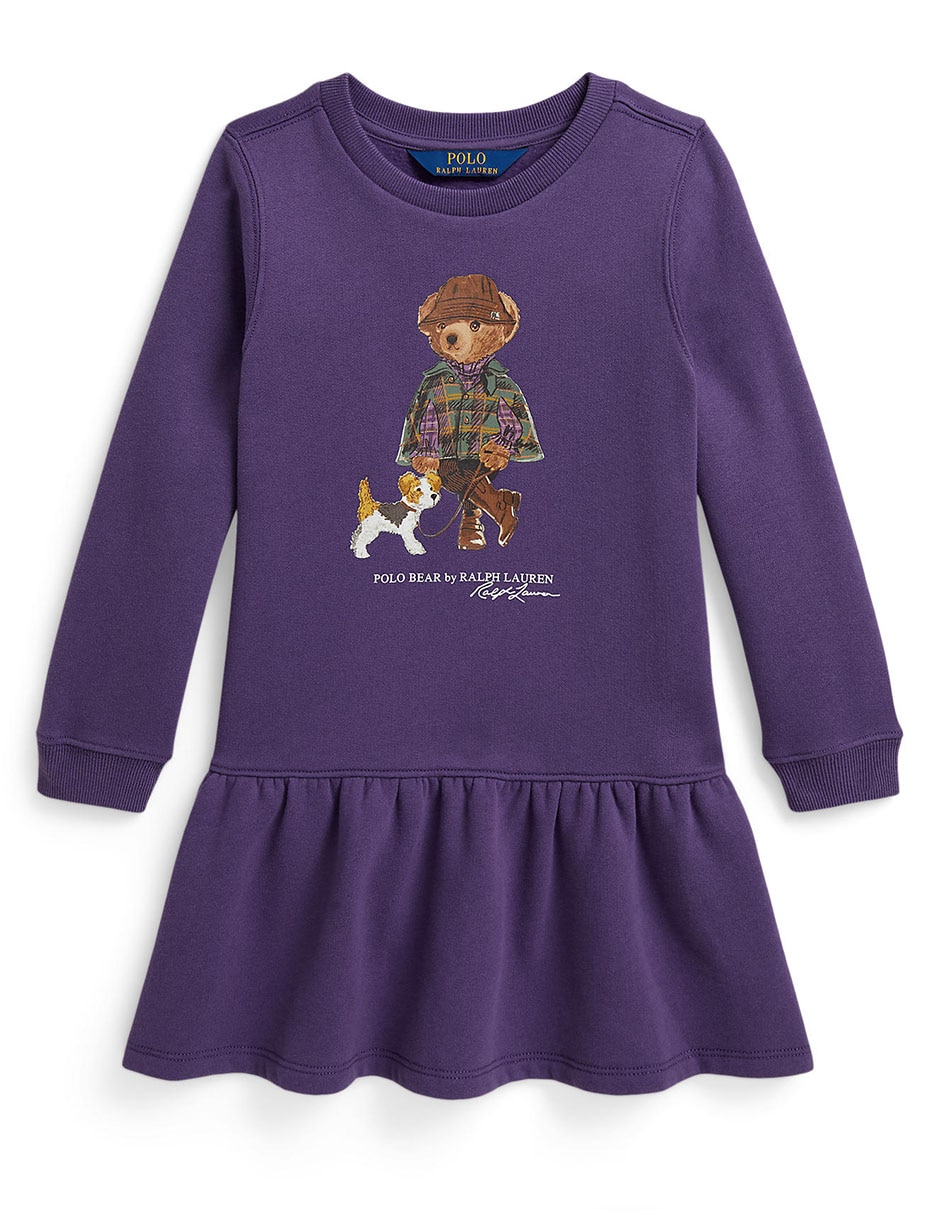 Vestido manga con puño para niña