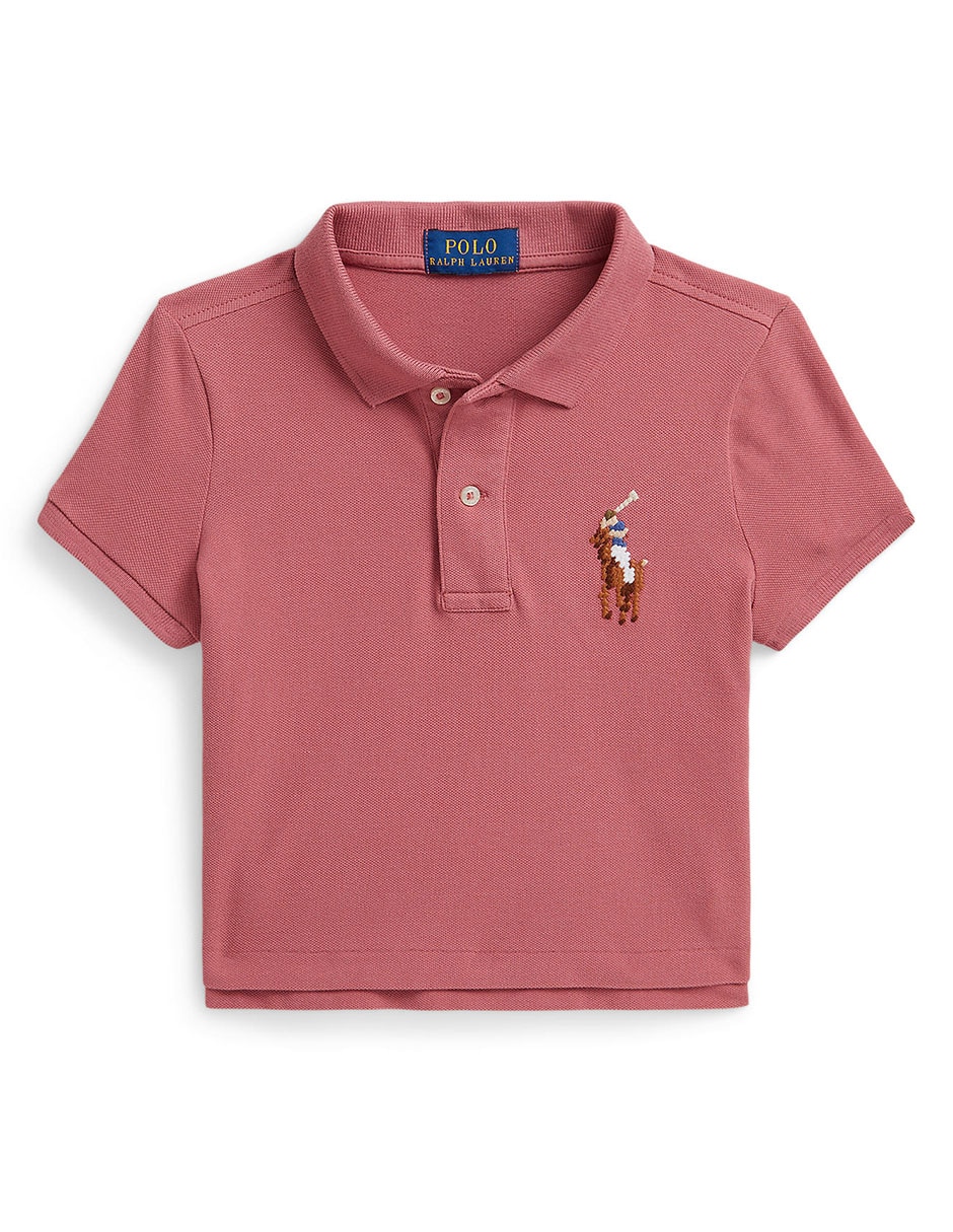 Playera tipo polo de algodón para niño
