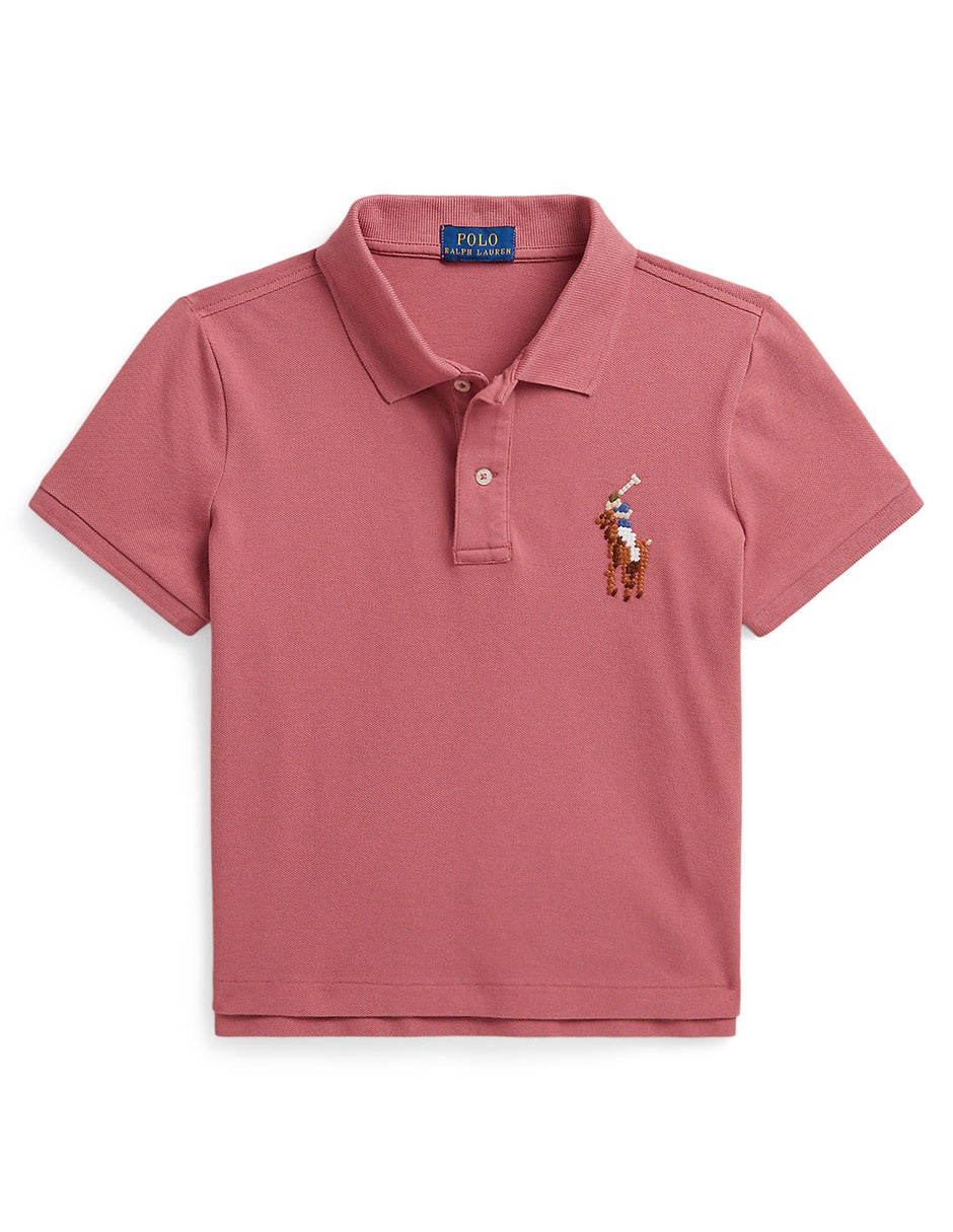 Playera tipo polo de algodón para niño
