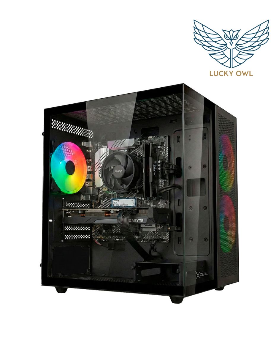 Computadora de escritorio Lucky OWL PC-074 AMD RYZEN 5 Nvidia Geforce RTX 5060 32 GB RAM 1 TB SSD