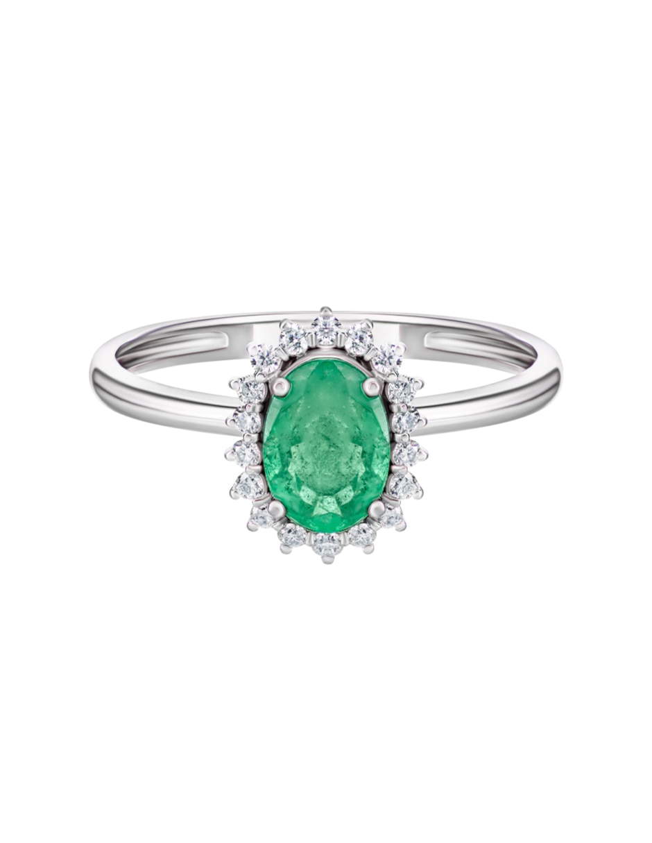 Anillo Gladkova Joyería 14 k de oro blanco esmeralda