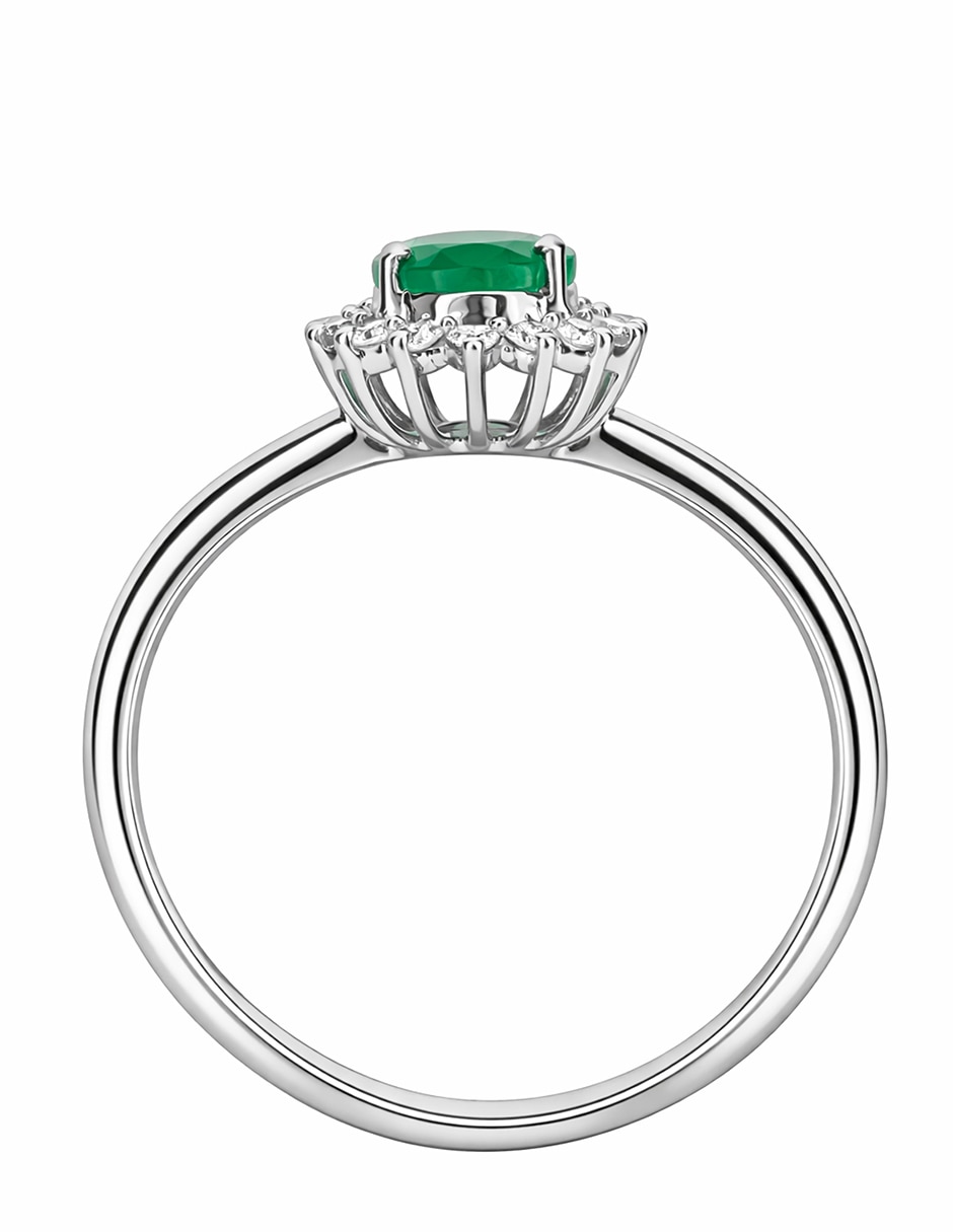 Anillo Gladkova Joyería 14 k de oro blanco esmeralda
