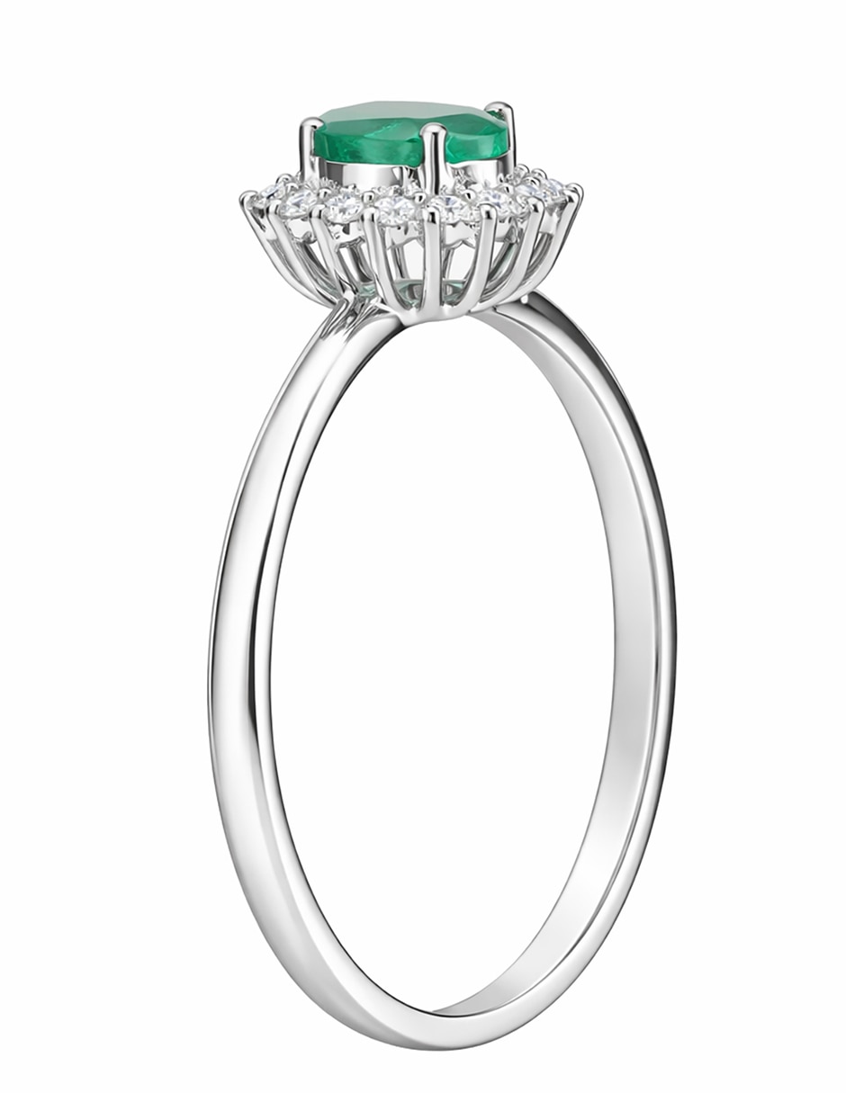 Anillo Gladkova Joyería 14 k de oro blanco esmeralda