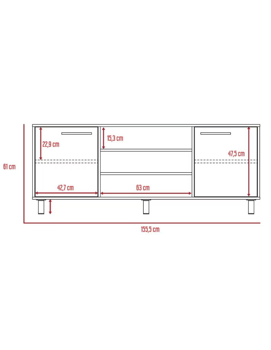 Mueble para tv armable Excelsior de madera