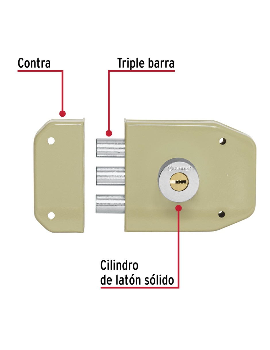 Cerradura sobreponer Hermex CS-93 de derecha e izquierda