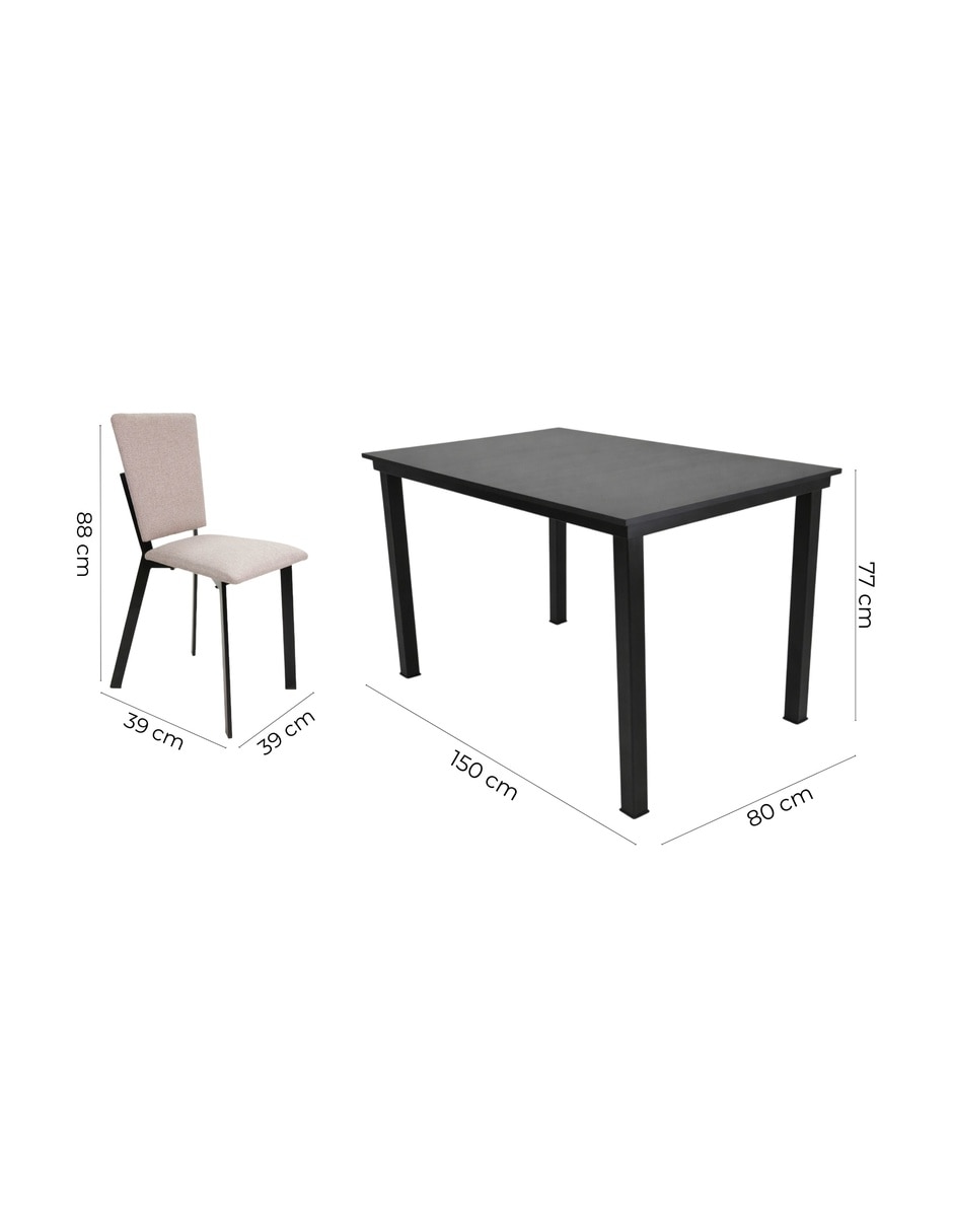 Comedor Zovi + Luxen Sochic para 6 personas
