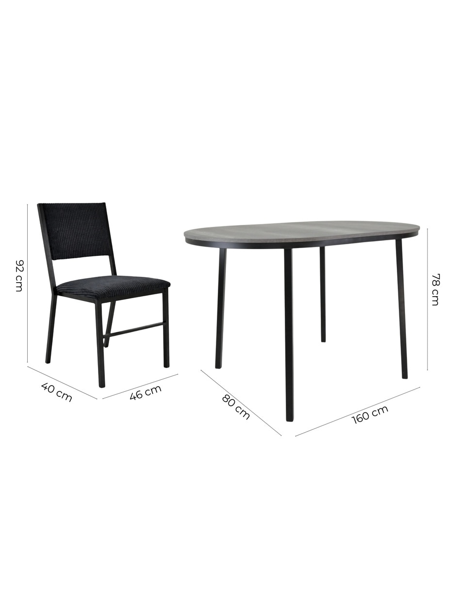 Comedor CAMILA + ZOVI para 6 personas de MDF 15
