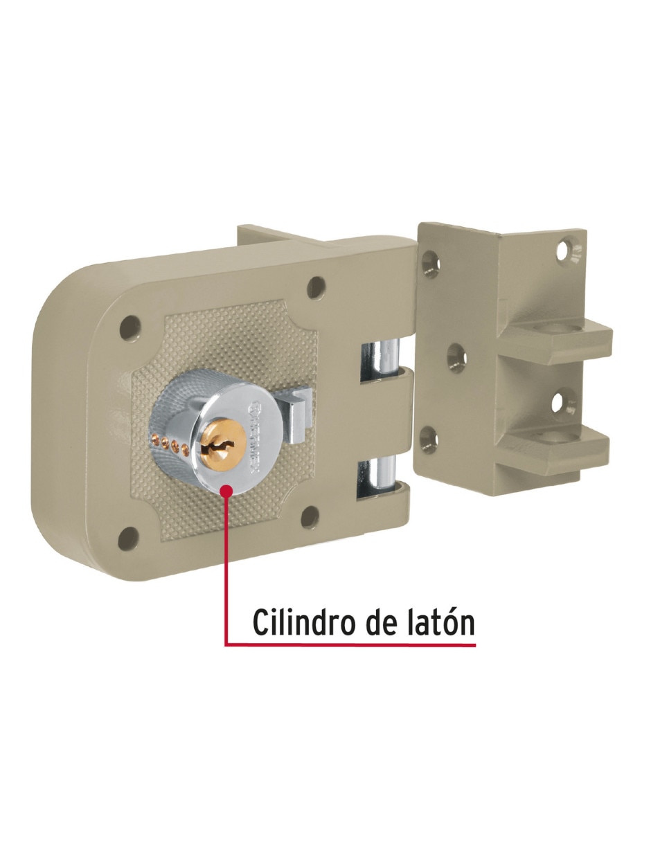 Cerradura Sobreponer Hermex CS-95D de derecha