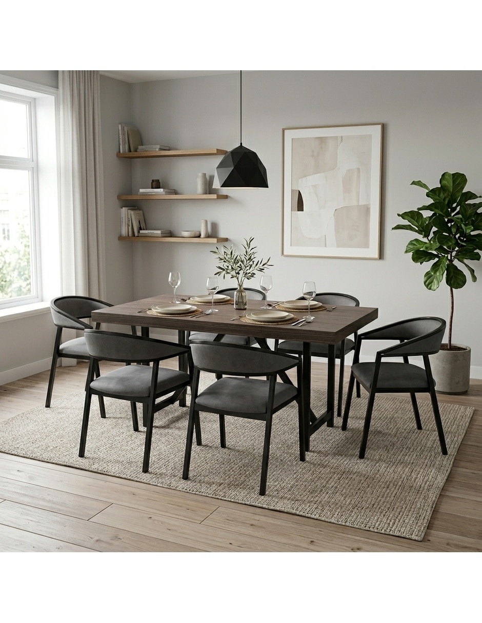 Comedor ZENTA + CAMILA para 6 personas de MDF 12