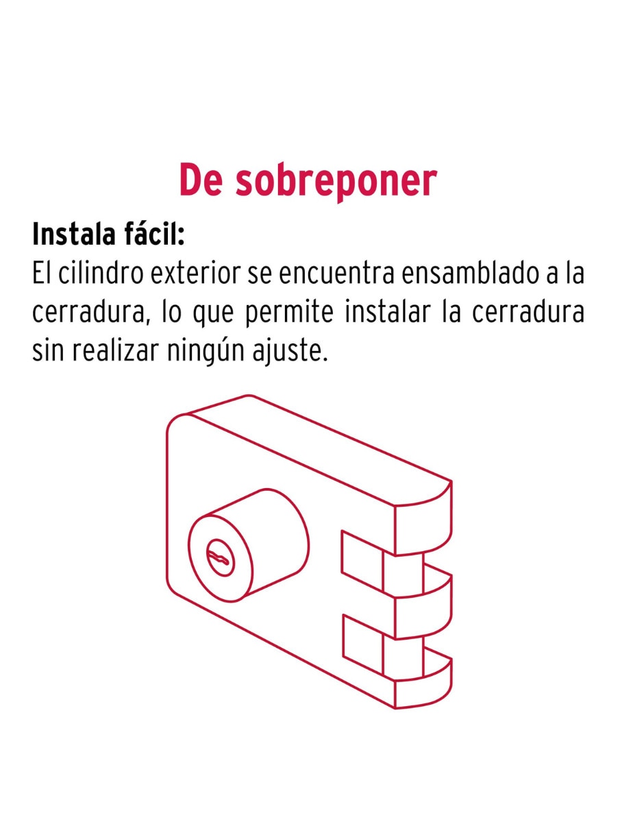Cerradura sobreponer Hermex CS-95I izquierda
