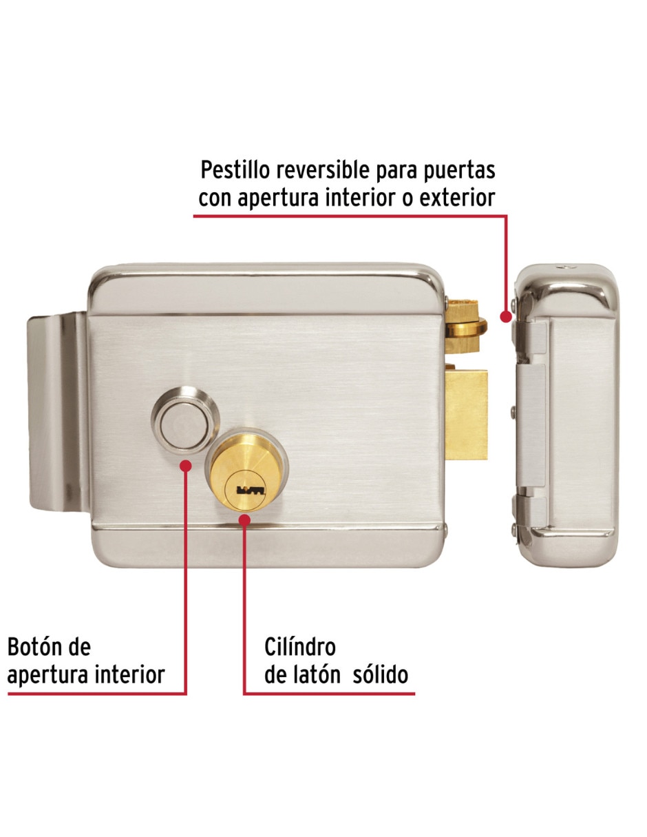 Cerradura electromecánica Hermex CEM-32D de derecha
