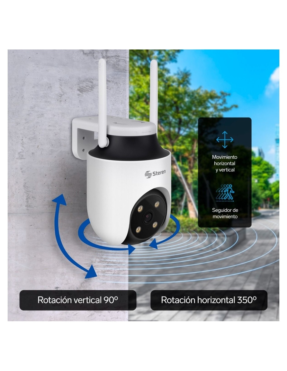 Cámara Wi-Fi de seguridad Steren modelo CCTV-638 Inalámbrica 4K/UHD 110° con capacidad de grabar para exterior