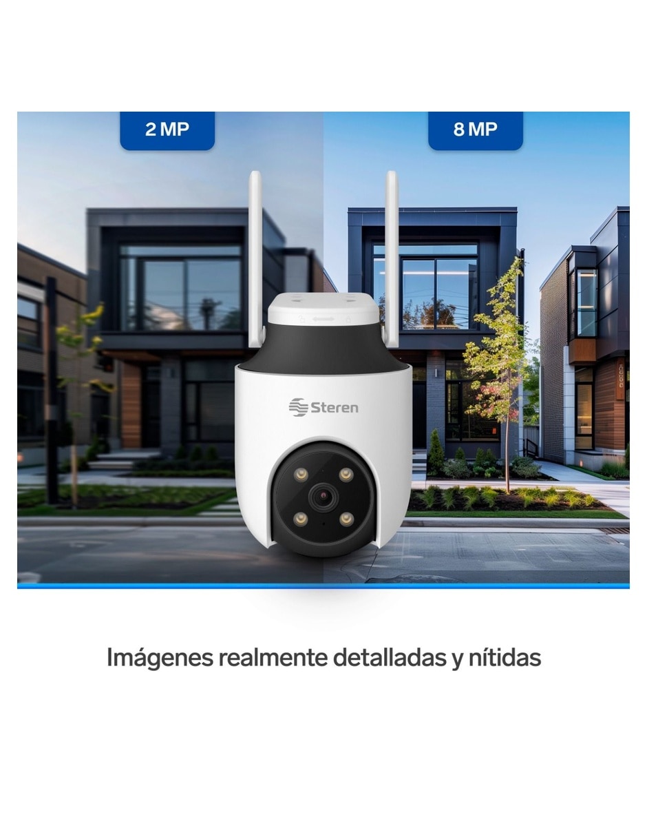 Cámara Wi-Fi de seguridad Steren modelo CCTV-638 Inalámbrica 4K/UHD 110° con capacidad de grabar para exterior