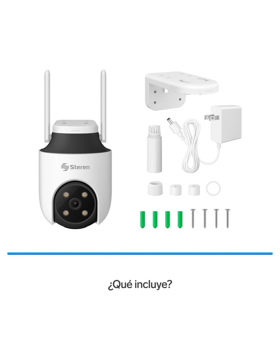 Cámara Wi-Fi de seguridad Steren modelo CCTV-638 Inalámbrica 4K/UHD 110° con capacidad de grabar para exterior