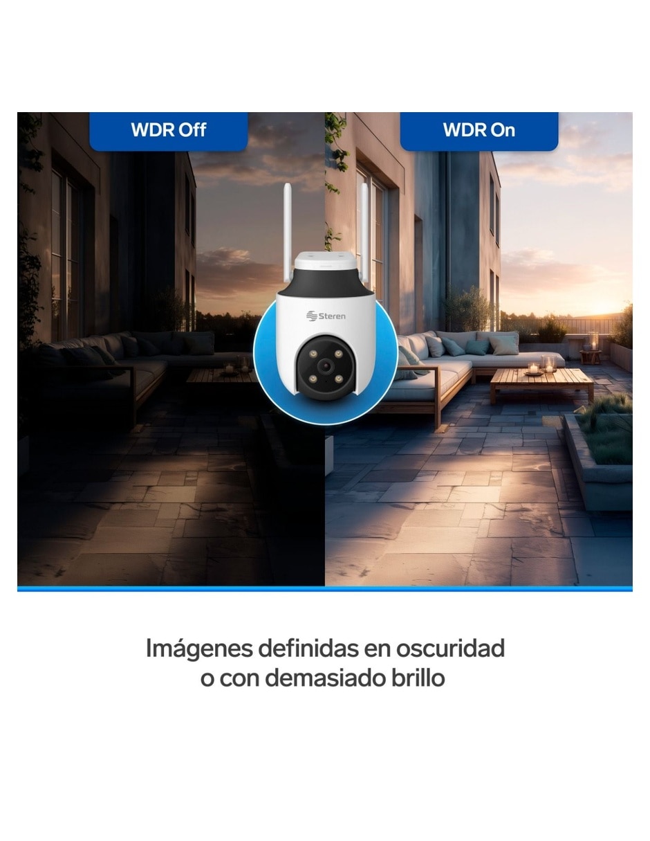 Cámara Wi-Fi de seguridad Steren modelo CCTV-638 Inalámbrica 4K/UHD 110° con capacidad de grabar para exterior