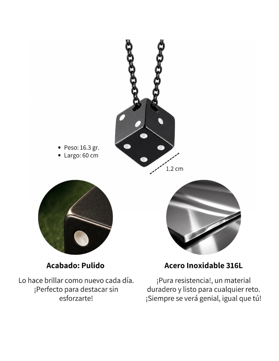 Collar con dije de cubo Chulada Black