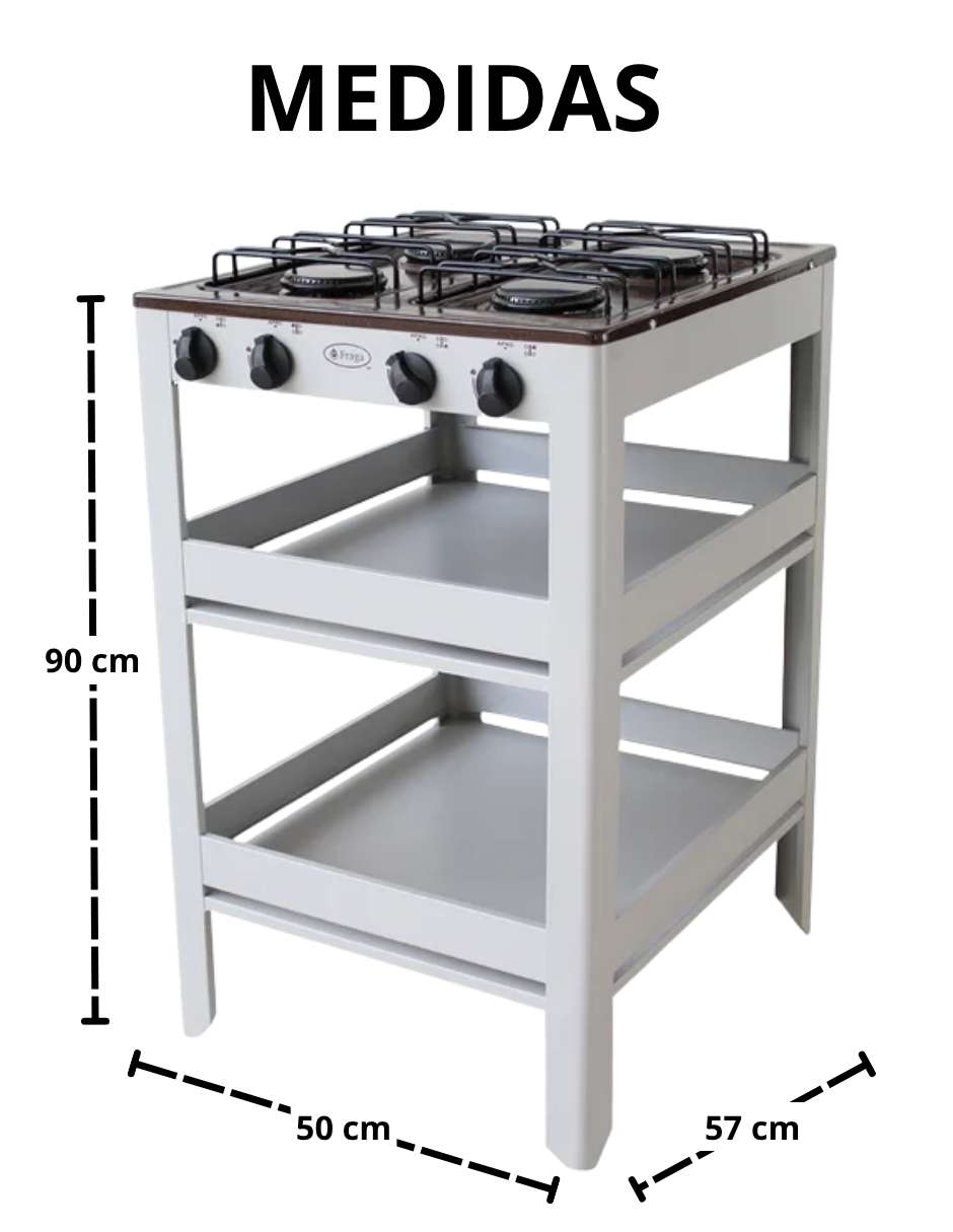 Parrilla de gas P910 4QUEM de acero porcelanizado 4