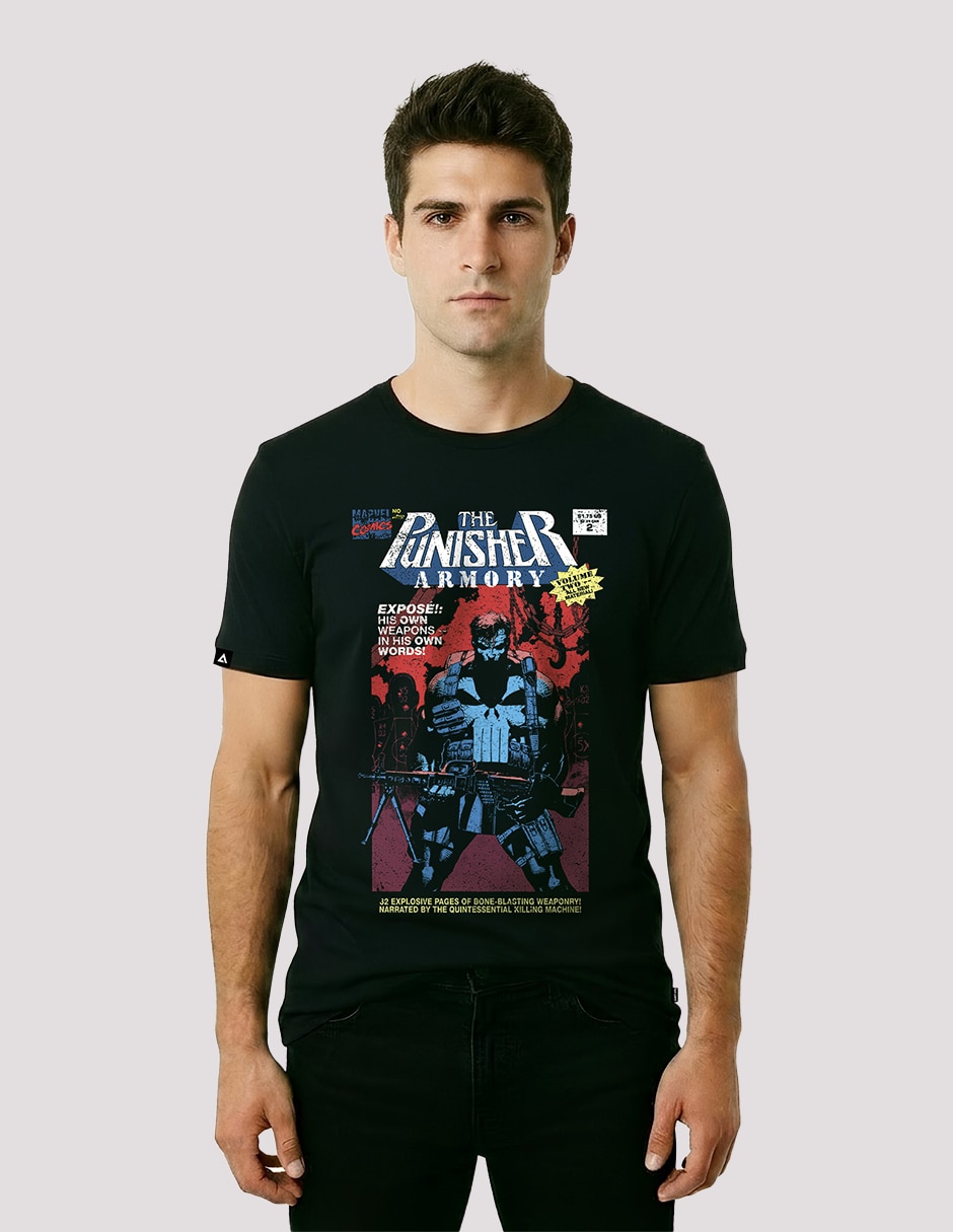 Playera The Punisher cuello redondo para hombre Playera The Punisher cuello redondo para hombre