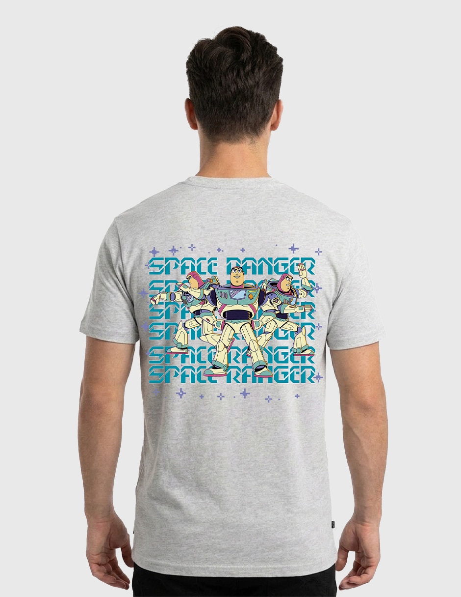 Playera disney toy story gris disney pixar original space ranger cuello redondo para hombre