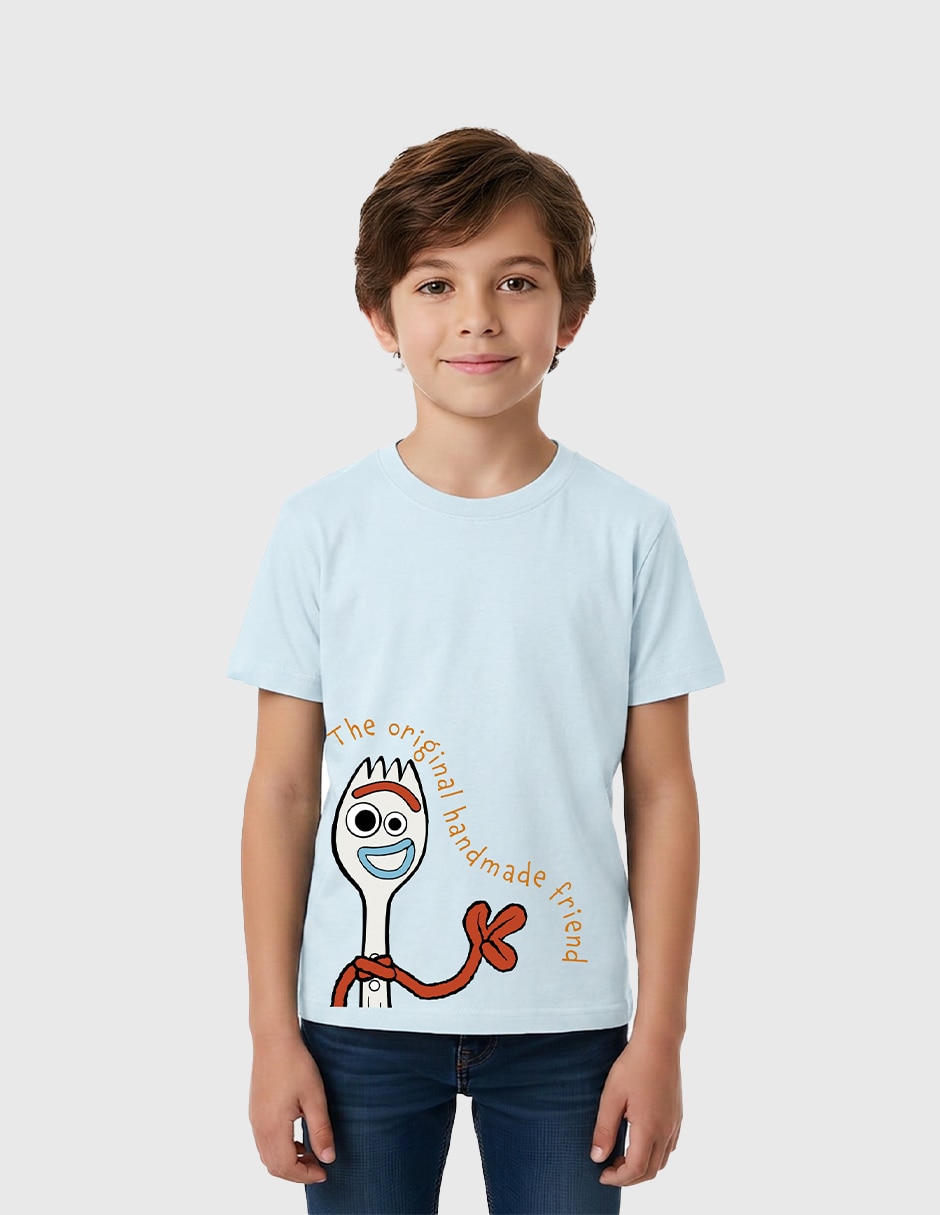 Playera toy story niño toy story niño niña azul cielo disney pixar original forky manga corta unisex