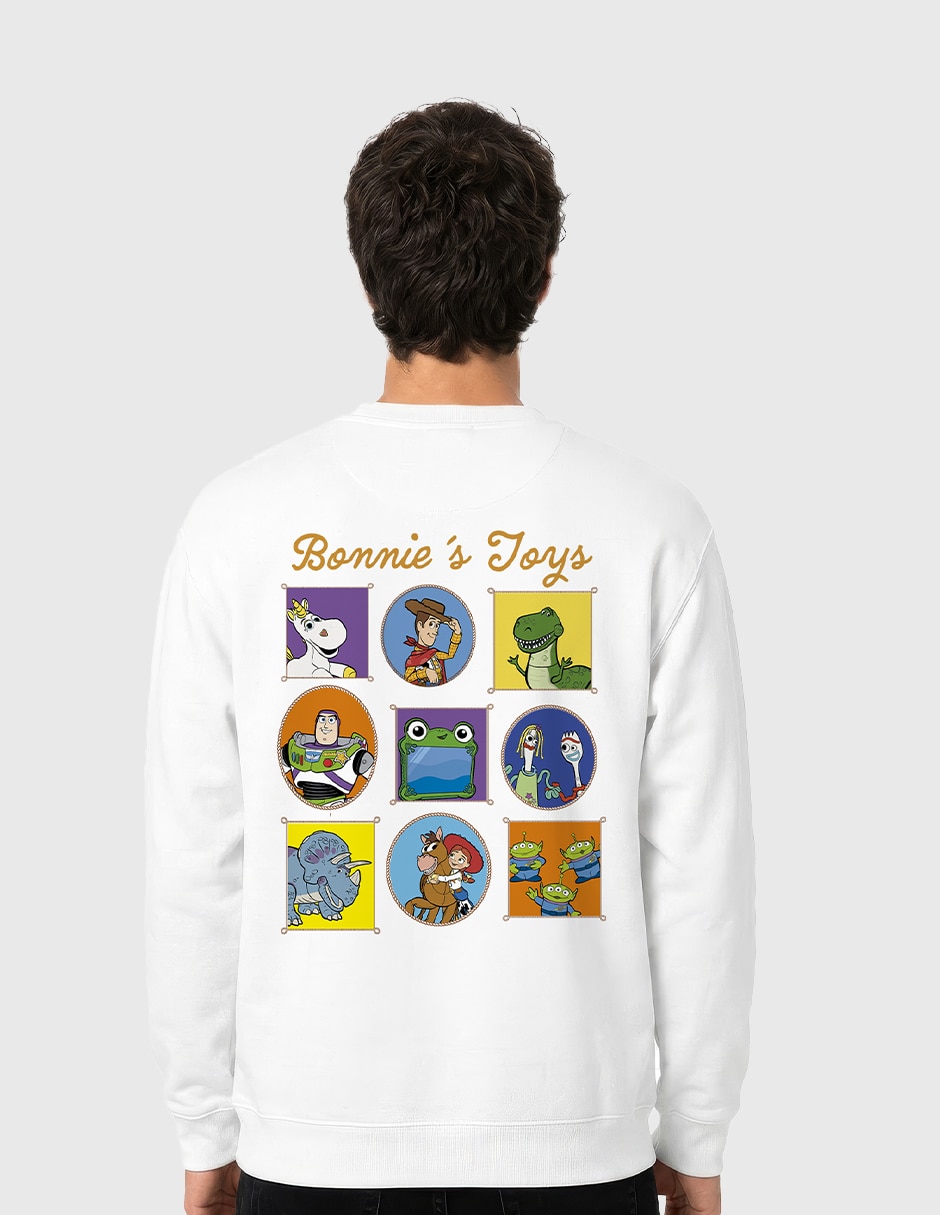 Sudadera disney toy story blanco disney pixar original bonnie´s toys para hombre