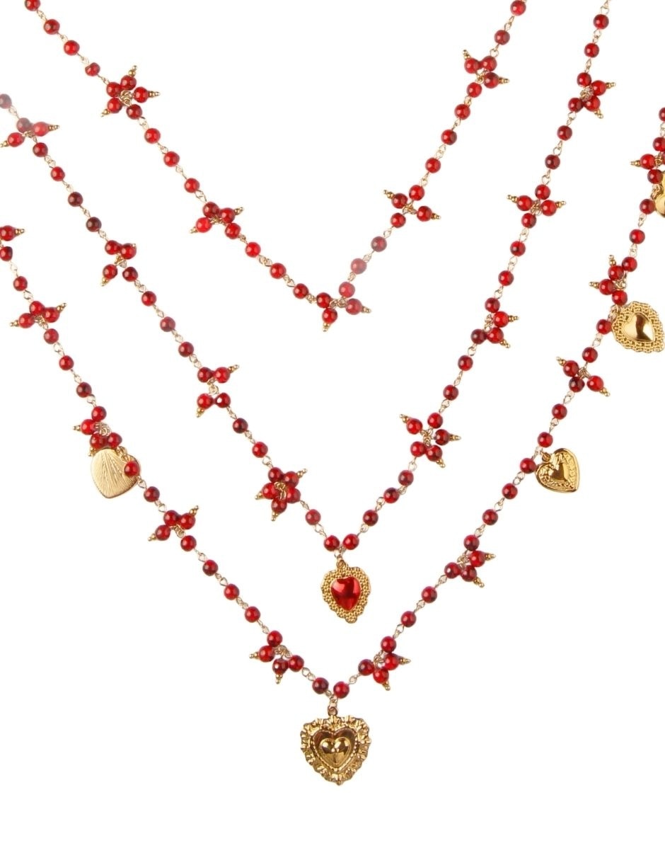Collar de varios hilos de corazón