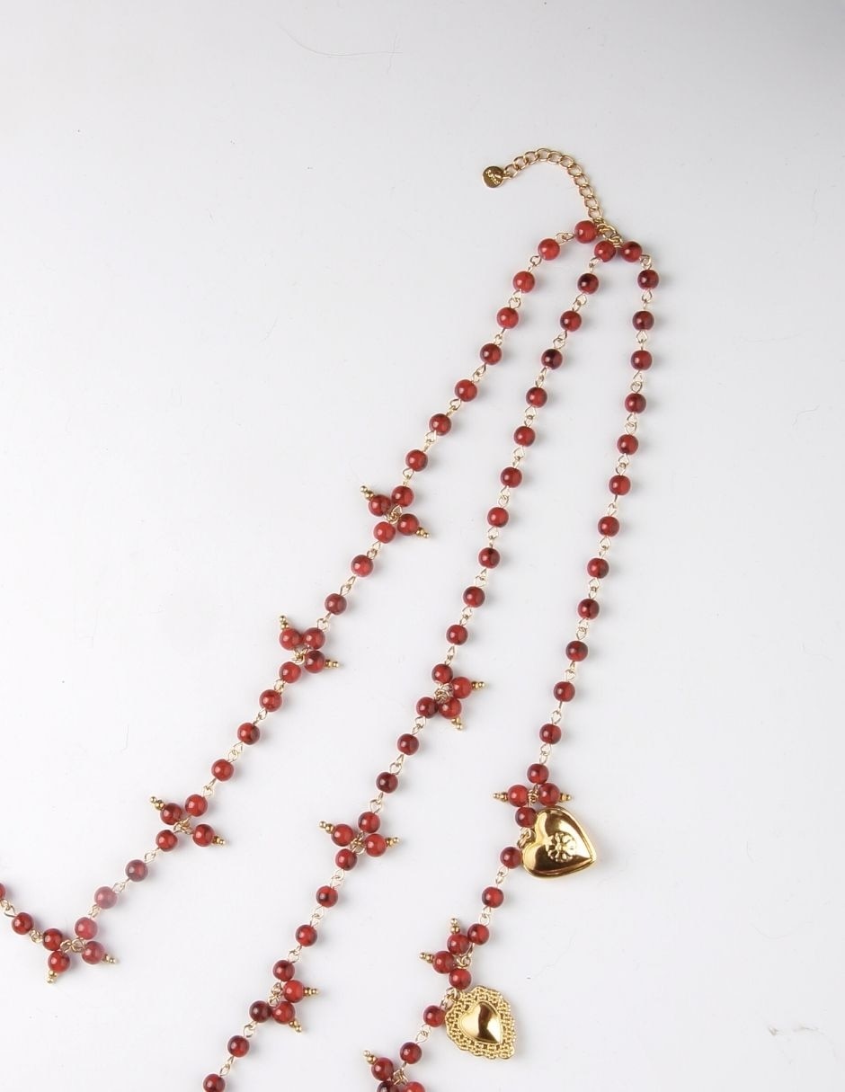 Collar de varios hilos de corazón 5